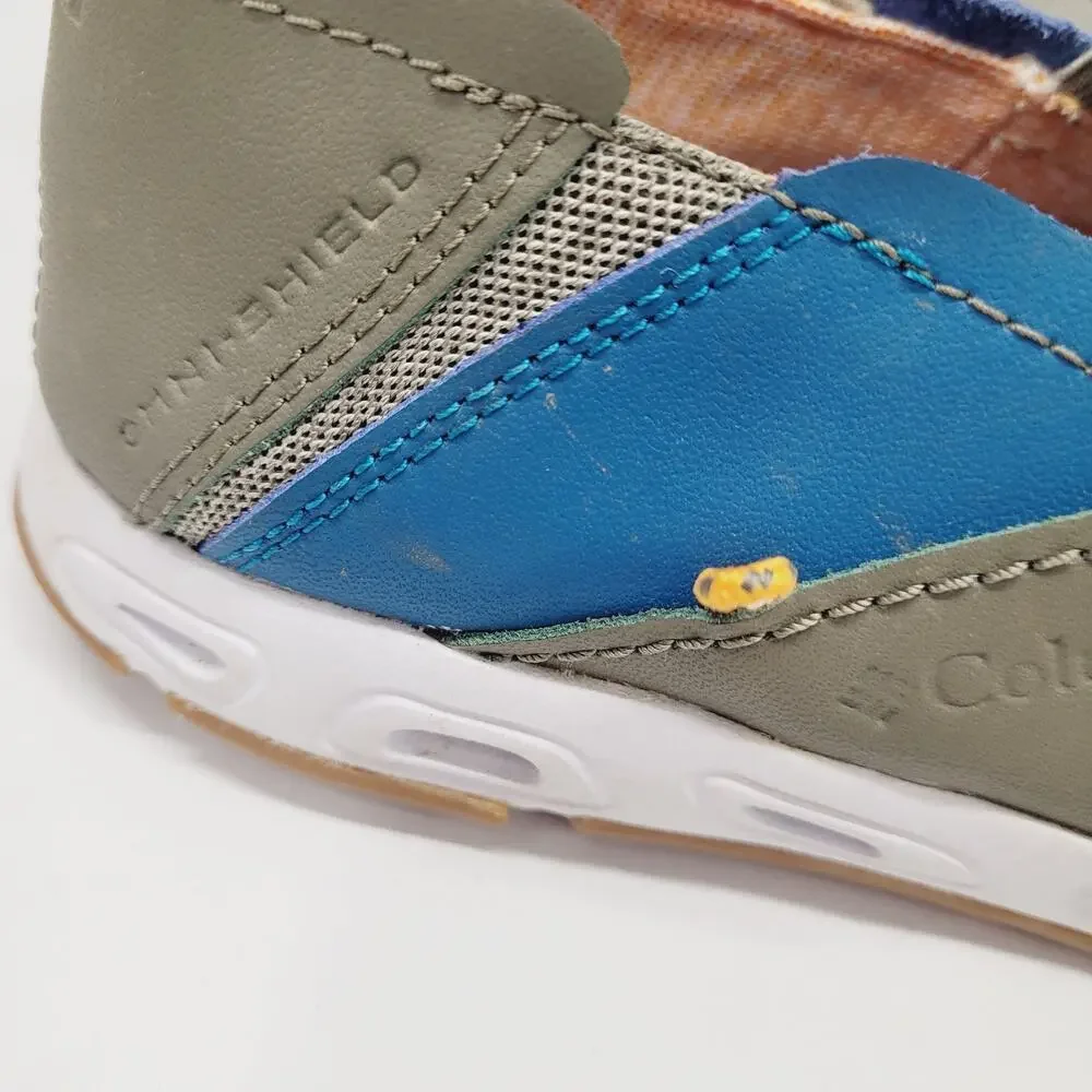 Columbia PFG Bahama Vent Relaxed Men's 7 Olive Green Blue Orange Slip On Boat